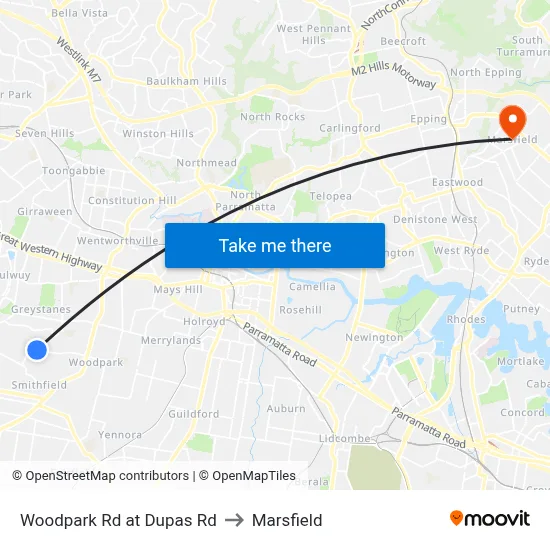 Woodpark Rd at Dupas Rd to Marsfield map