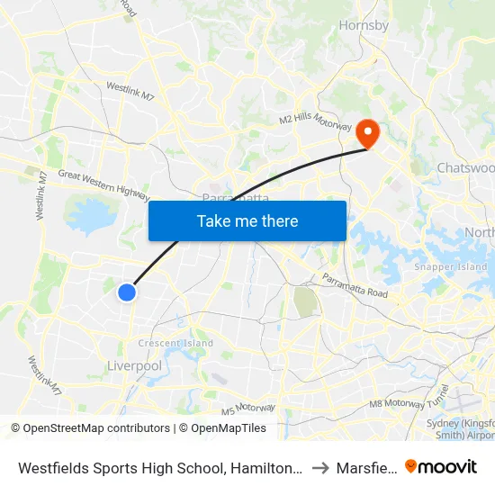 Westfields Sports High School, Hamilton Rd to Marsfield map