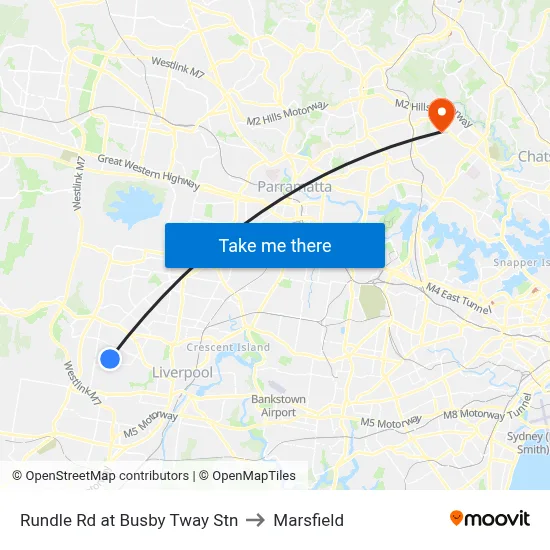 Rundle Rd at Busby Tway Stn to Marsfield map