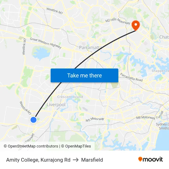 Amity College, Kurrajong Rd to Marsfield map