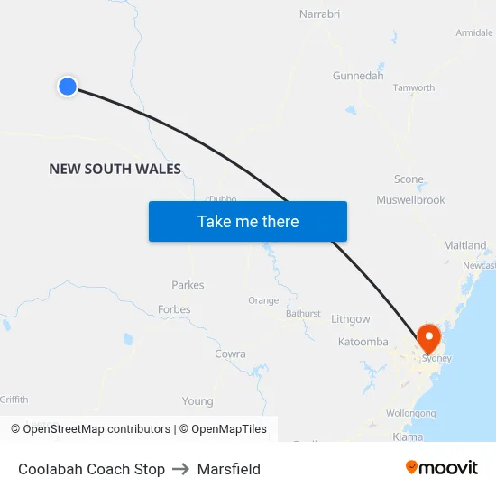 Coolabah Coach Stop to Marsfield map