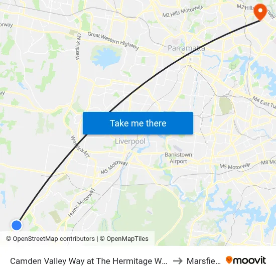Camden Valley Way at The Hermitage Way to Marsfield map