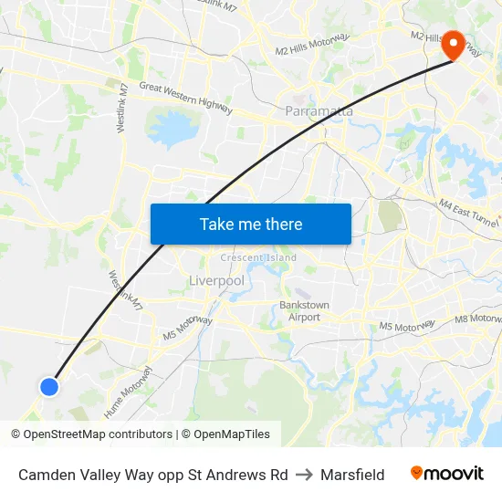 Camden Valley Way opp St Andrews Rd to Marsfield map
