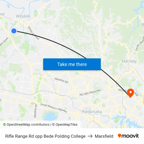 Rifle Range Rd opp Bede Polding College to Marsfield map