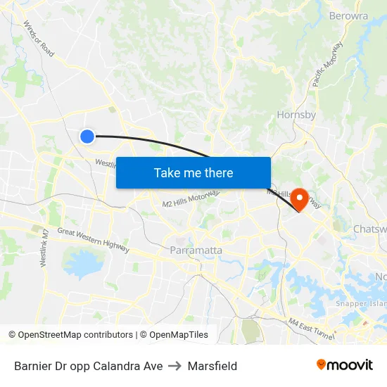 Barnier Dr opp Calandra Ave to Marsfield map