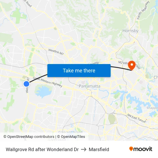 Wallgrove Rd after Wonderland Dr to Marsfield map