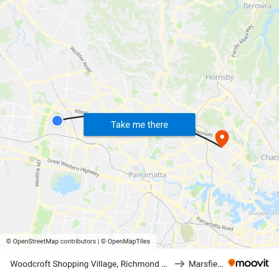 Woodcroft Shopping Village, Richmond Rd to Marsfield map