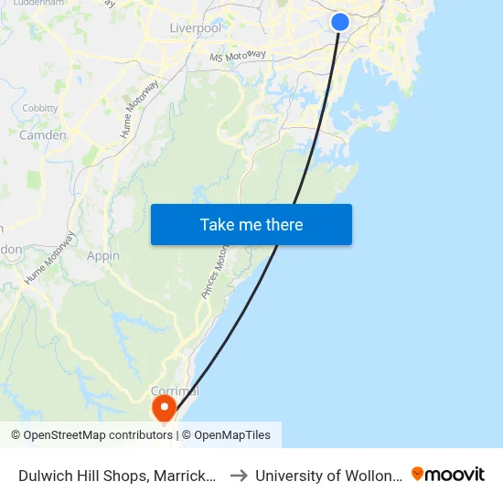 Dulwich Hill Shops, Marrickville Rd to University of Wollongong map