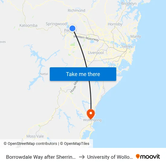 Borrowdale Way after Sherringham Rd to University of Wollongong map