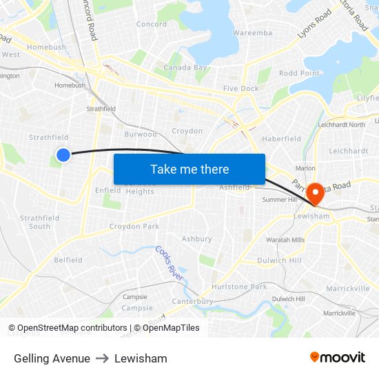 Gelling Avenue to Lewisham map