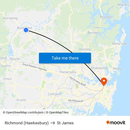 Richmond (Hawkesbury) to St James map