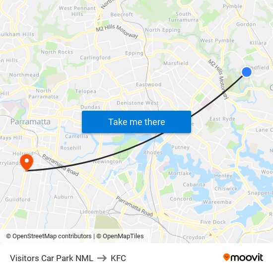 Visitors Car Park Nml to KFC map