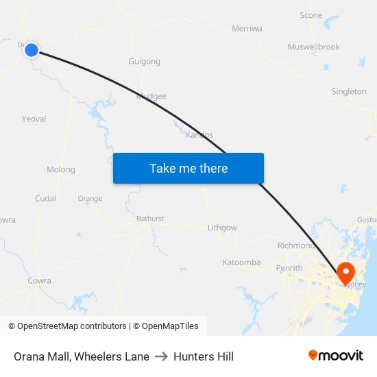 Orana Mall, Wheelers Lane to Hunters Hill map