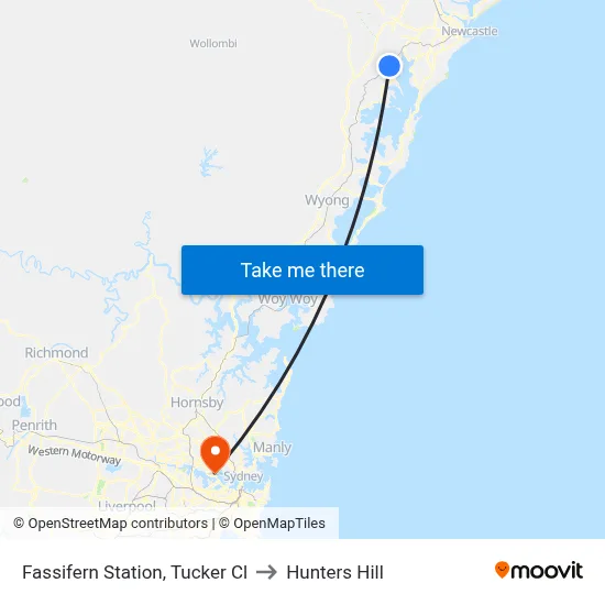 Fassifern Station, Tucker Cl to Hunters Hill map