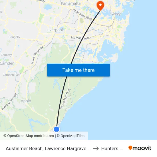 Austinmer Beach, Lawrence Hargrave Dr to Hunters Hill map