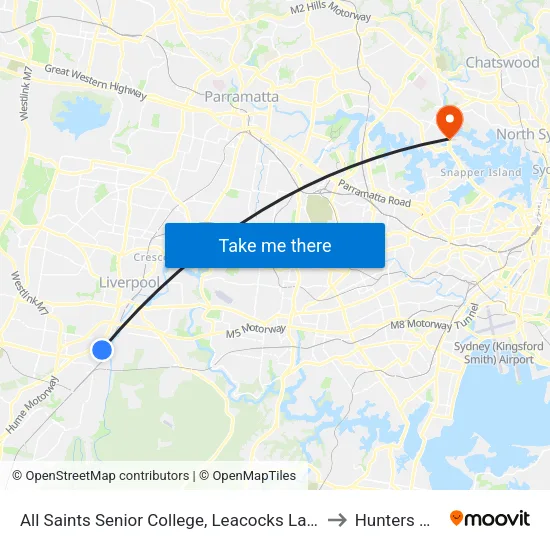 All Saints Senior College, Leacocks Lane to Hunters Hill map