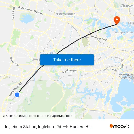 Ingleburn Station, Ingleburn Rd to Hunters Hill map