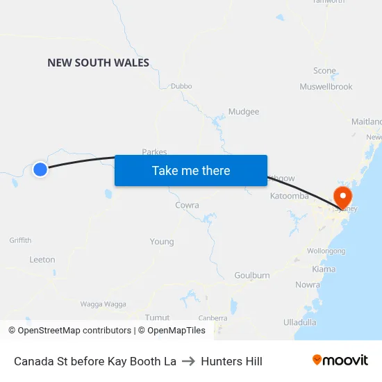 Canada St before Kay Booth La to Hunters Hill map