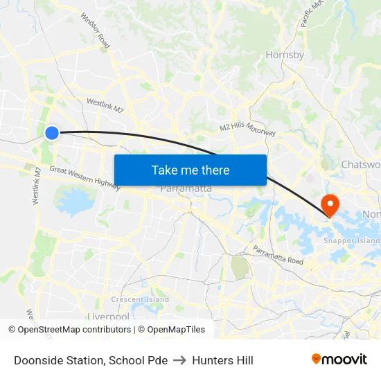 Doonside Station, School Pde to Hunters Hill map