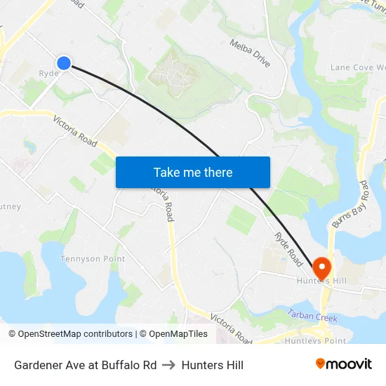 Gardener Ave at Buffalo Rd to Hunters Hill map