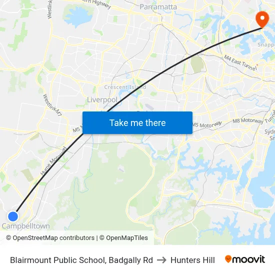 Blairmount Public School, Badgally Rd to Hunters Hill map
