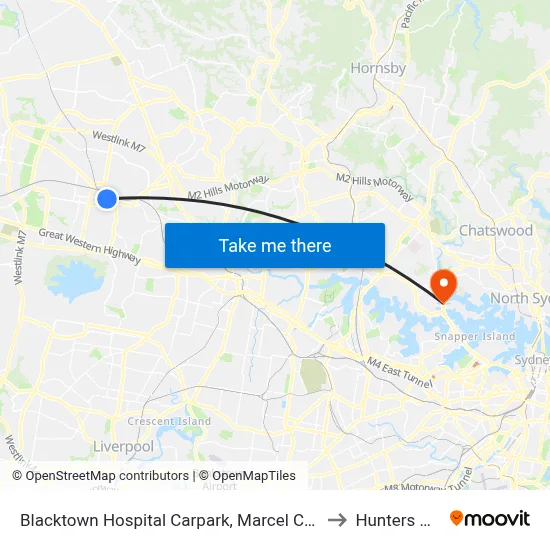 Blacktown Hospital Carpark, Marcel Cres to Hunters Hill map