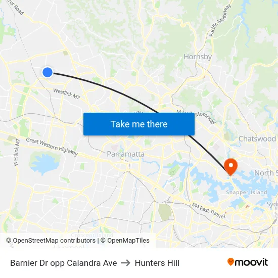 Barnier Dr opp Calandra Ave to Hunters Hill map