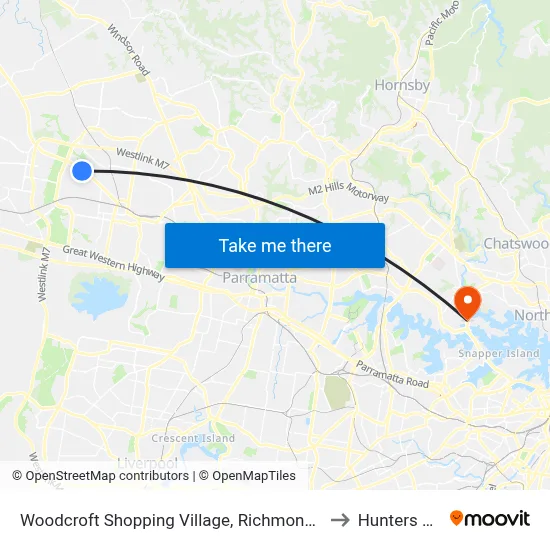 Woodcroft Shopping Village, Richmond Rd to Hunters Hill map