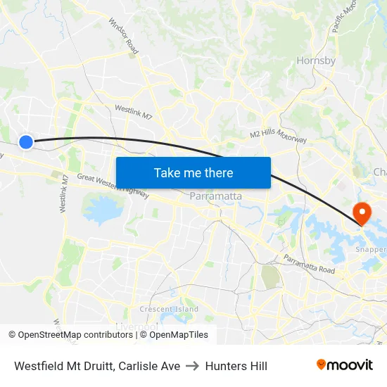 Westfield Mt Druitt, Carlisle Ave to Hunters Hill map