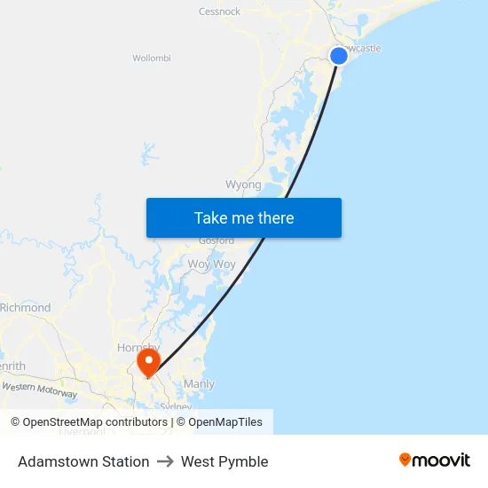 Adamstown Station to West Pymble map