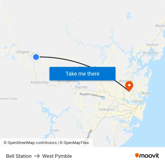 Bell Station to West Pymble map