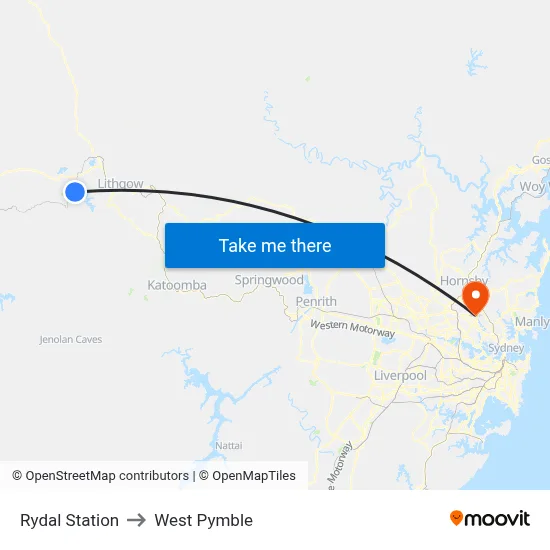 Rydal Station to West Pymble map