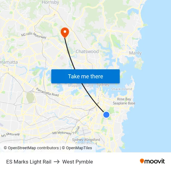 ES Marks Light Rail to West Pymble map