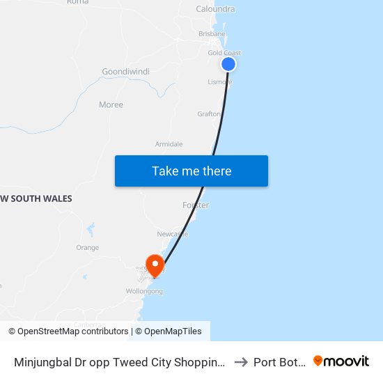 Minjungbal Dr opp Tweed City Shopping Centre to Port Botany map