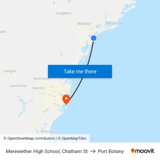 Merewether High School, Chatham St to Port Botany map