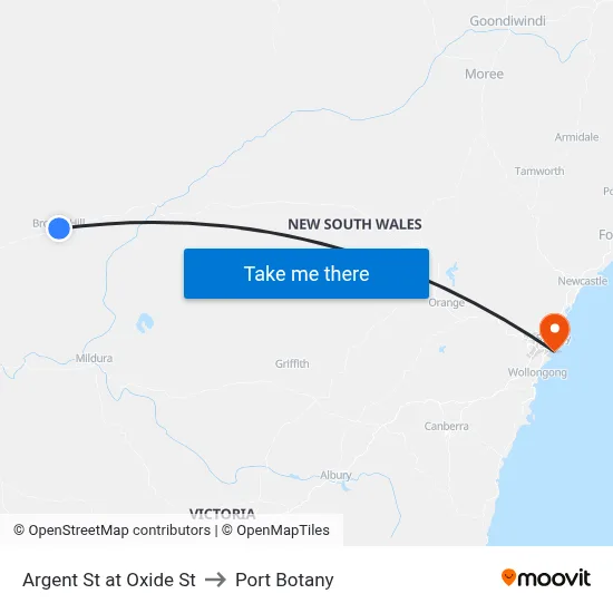 Argent St at Oxide St to Port Botany map