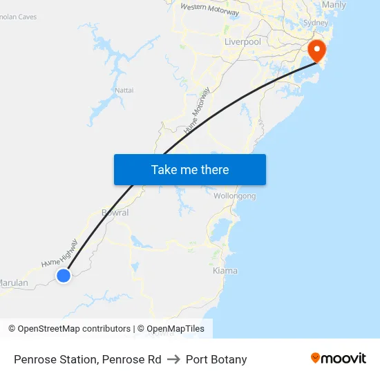 Penrose Station, Penrose Rd to Port Botany map