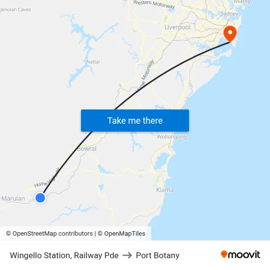 Wingello Station, Railway Pde to Port Botany map