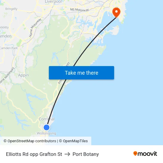 Elliotts Rd opp Grafton St to Port Botany map