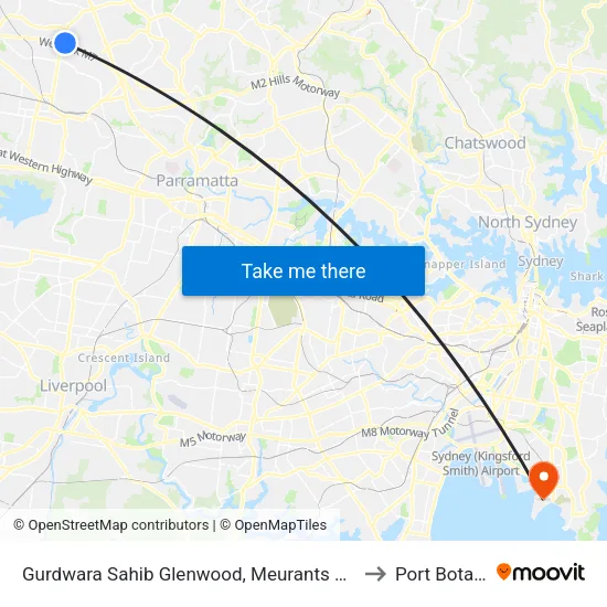 Gurdwara Sahib Glenwood, Meurants Lane to Port Botany map