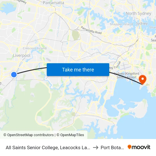 All Saints Senior College, Leacocks Lane to Port Botany map