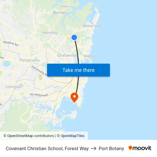 Covenant Christian School, Forest Way to Port Botany map