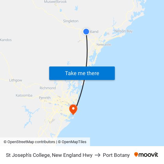 St Joseph's College, New England Hwy to Port Botany map