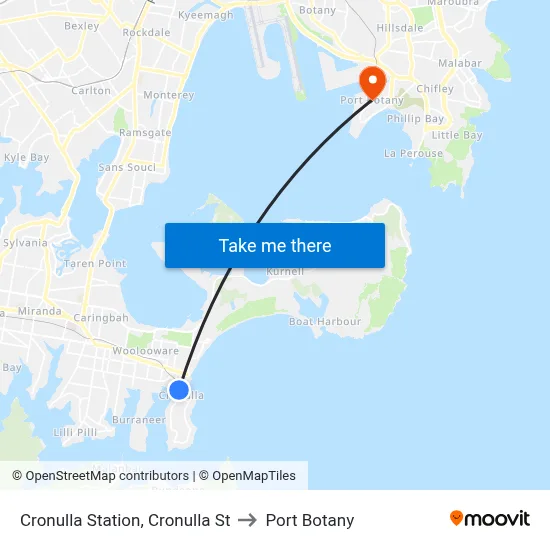 Cronulla Station, Cronulla St to Port Botany map