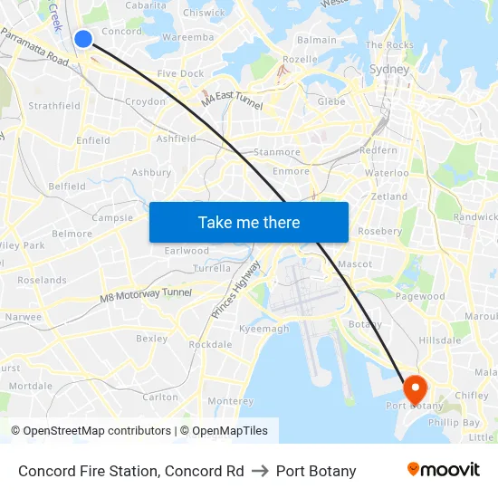 Concord Fire Station, Concord Rd to Port Botany map