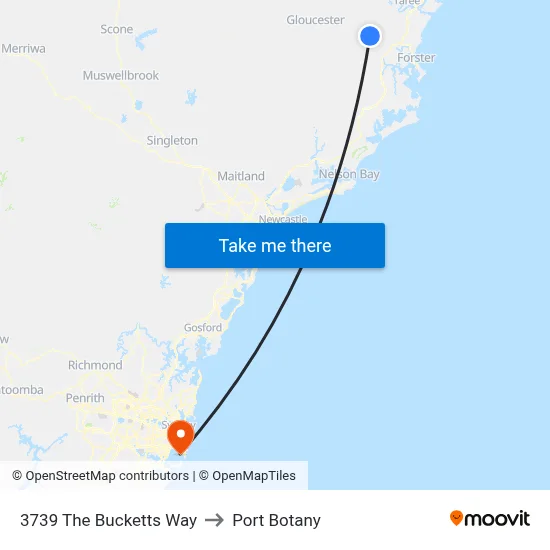 3739 The Bucketts Way to Port Botany map