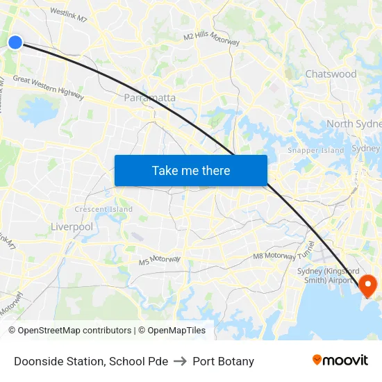 Doonside Station, School Pde to Port Botany map