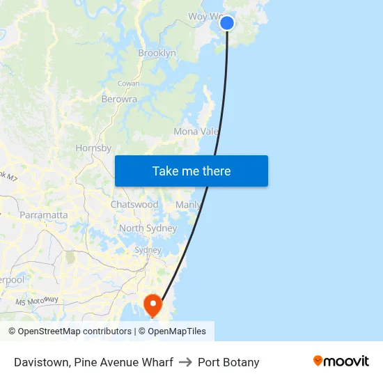 Davistown, Pine Avenue Wharf to Port Botany map