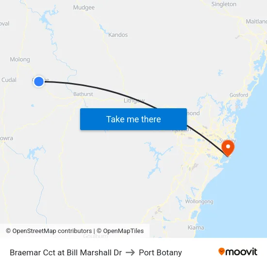 Braemar Cct at Bill Marshall Dr to Port Botany map