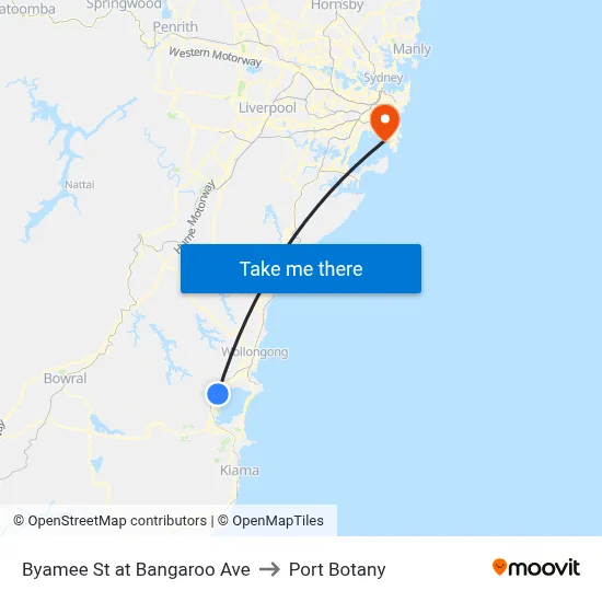 Byamee St at Bangaroo Ave to Port Botany map
